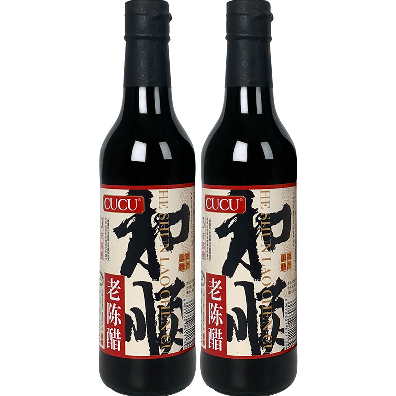 CUCU 3年陈酿老陈醋 山西特产陈醋粮食酿造5度酸420ml*2瓶单位：瓶 深空流光