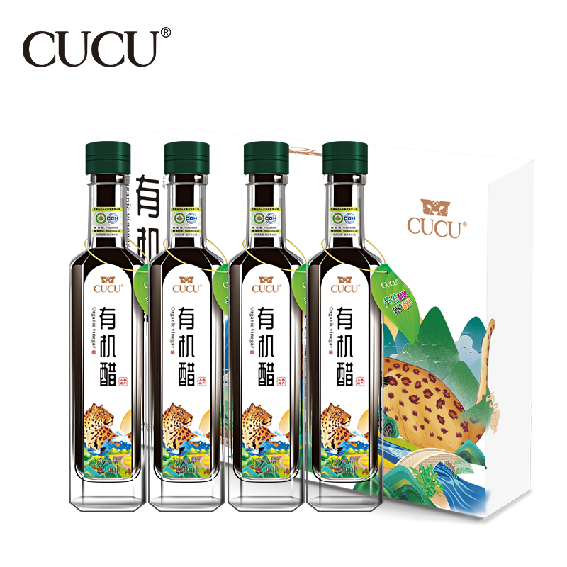 CUCU-220ml*4瓶-6.0&deg;-有机醋礼盒 本白色