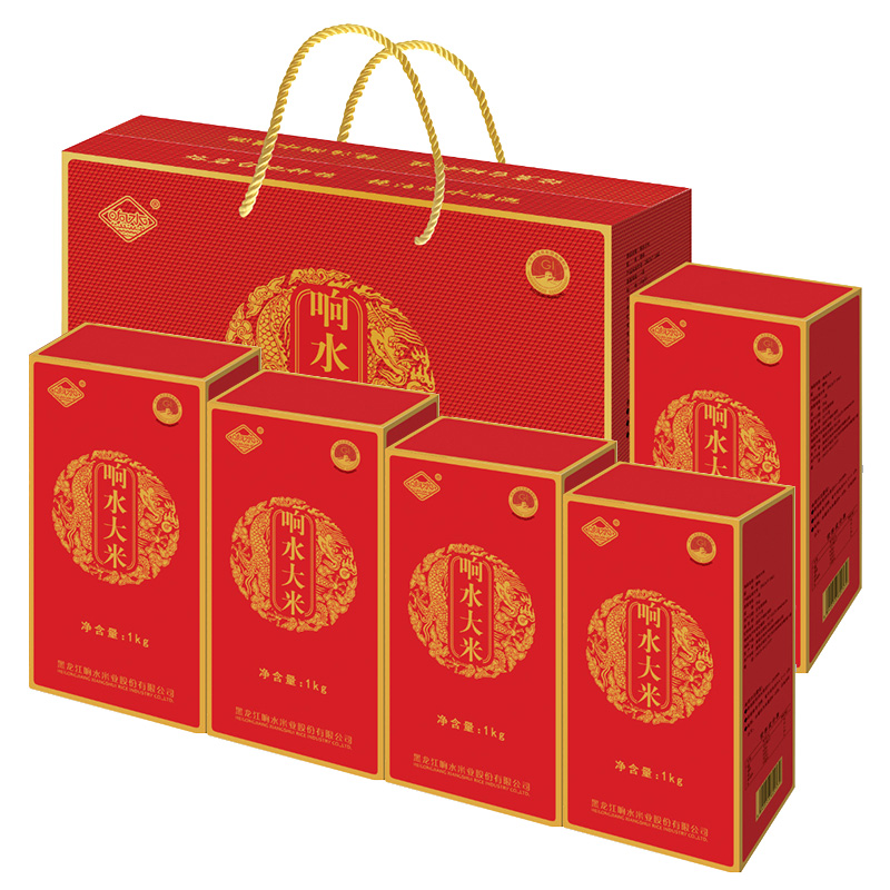 响水大米新米现磨1kg&times;5礼盒（单位：盒） 枫叶色