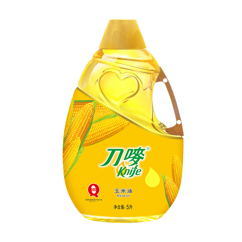 刀唛压榨玉米油5L/桶(经典黄包装） 自然色