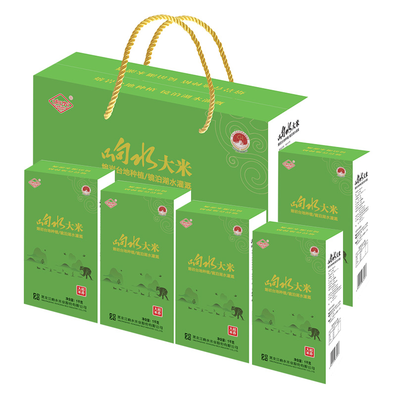 响水大米稻香米1kg&times;5礼盒（单位：盒） 柠绿色