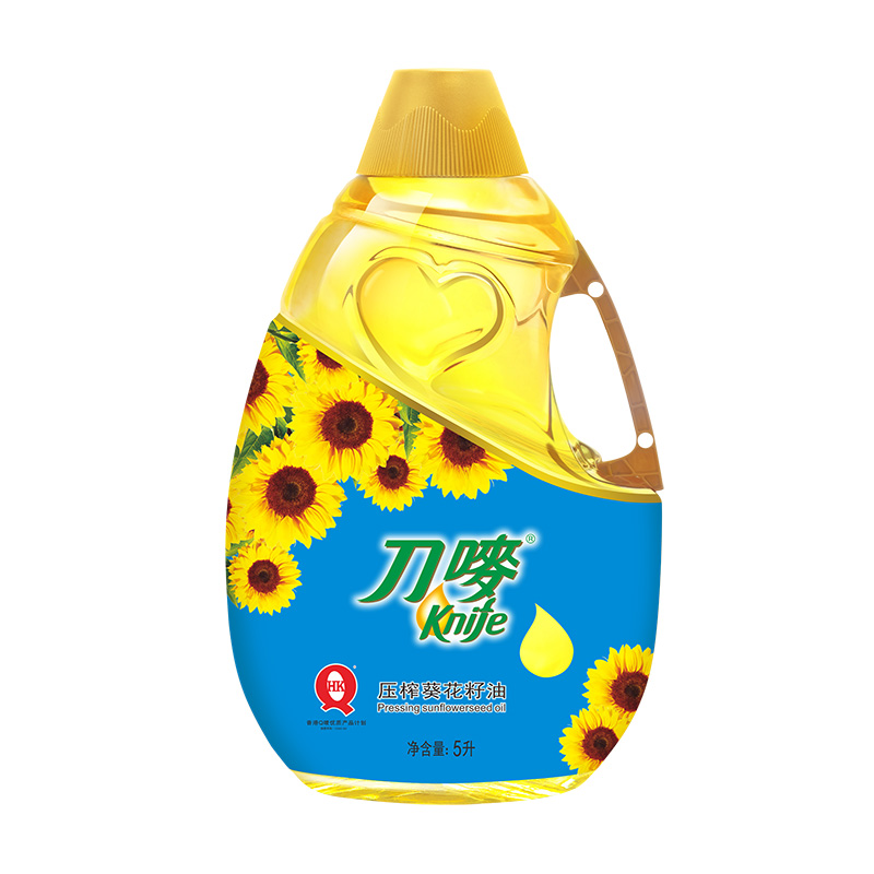 刀唛压榨葵花籽油5L/桶 自然色