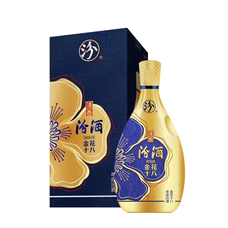 汾酒45度金花十八500ml*1瓶 金色