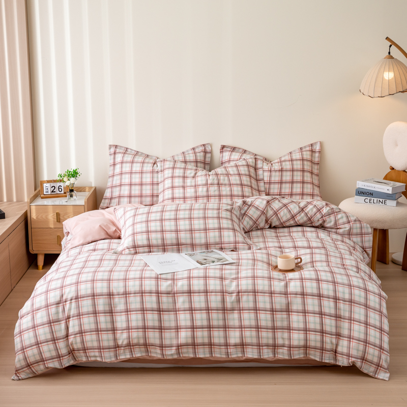 杉杉家纺简约臻品四件套 1.5/1.8米床被套200*230cm 条格玉SS-TJ1059