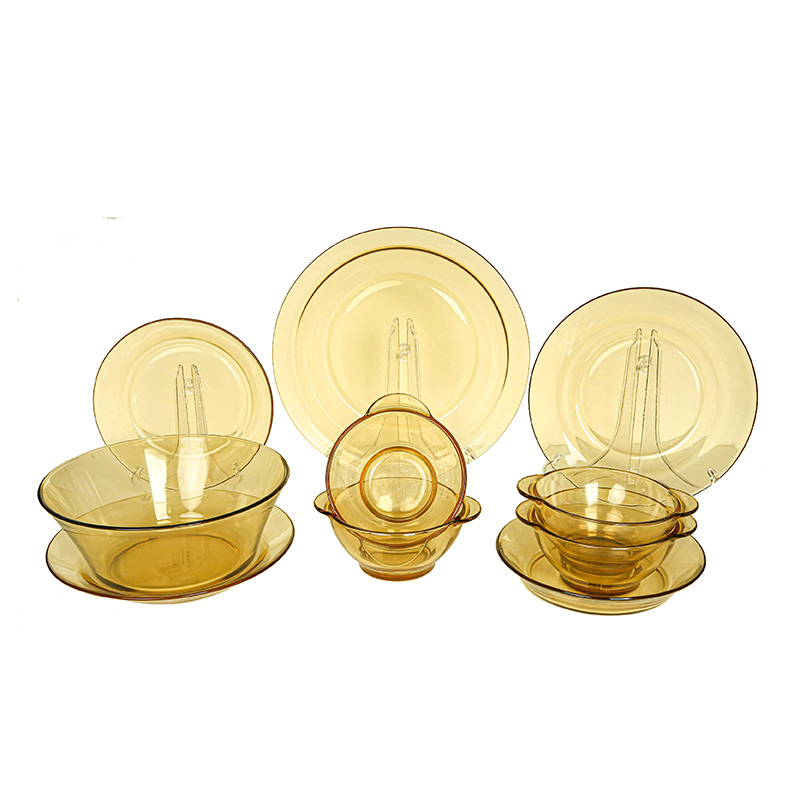 康宁PYREX餐具Shiny晶耀系列玻璃餐具10a件组PX-SY10A/HP（单位：套） 琥珀色