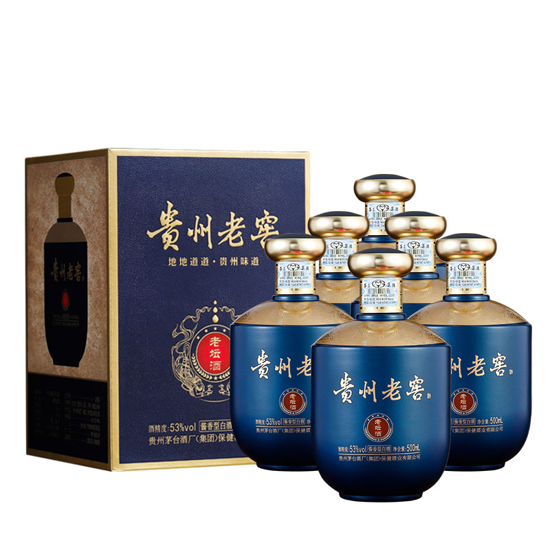 茅台集团贵州老窖2022年版老坛酒53度酱香型粮食白酒 500mL*6坛整箱装  