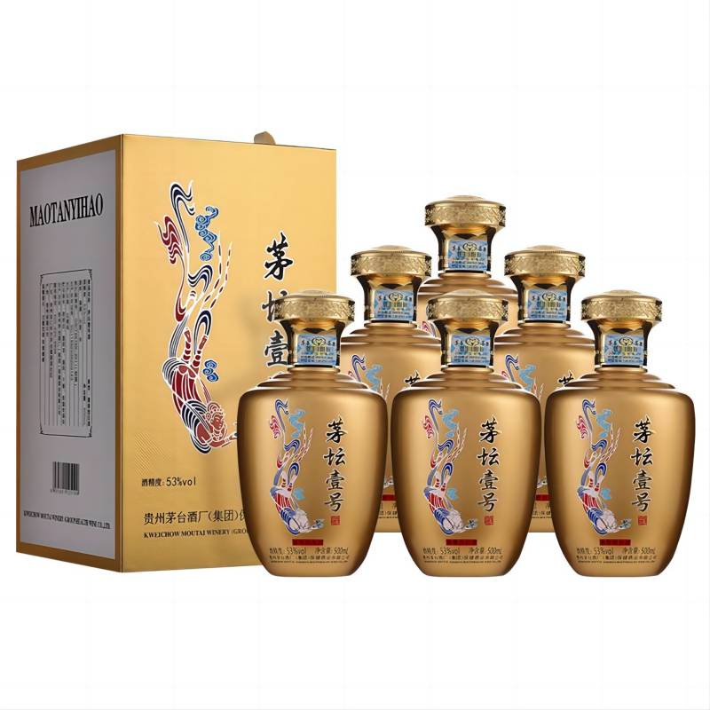 茅台集团 茅坛壹号 小金坛 飞天仙女图 酱香型白酒 53度 500ml *6瓶整箱  