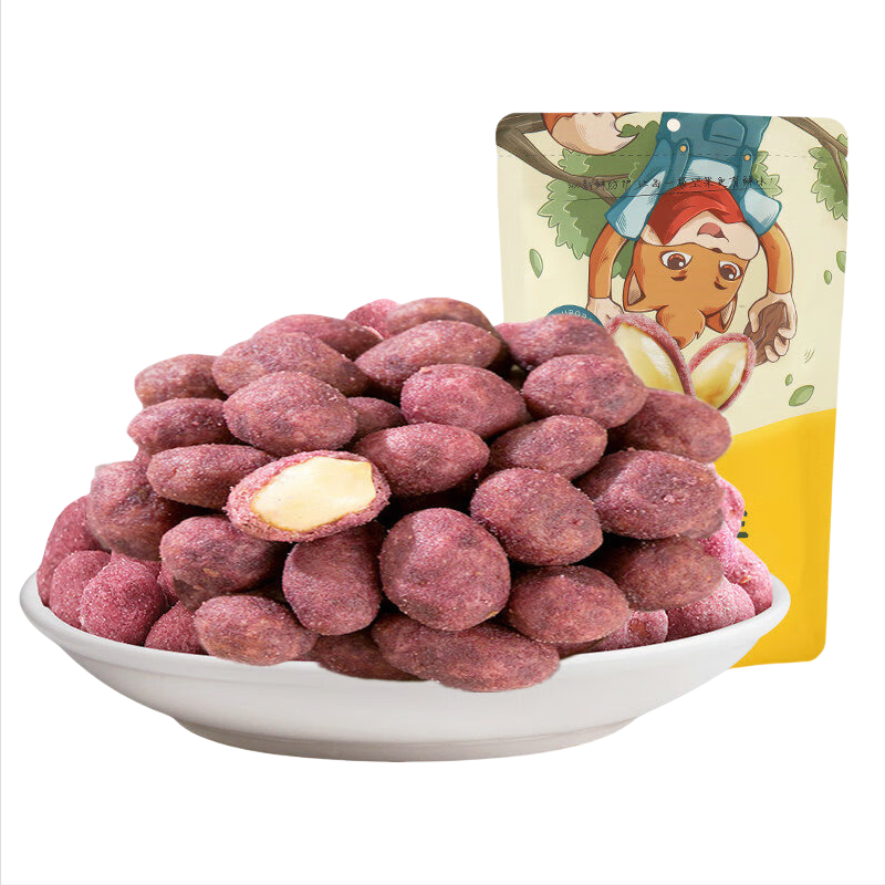 【三只松鼠】中袋装_紫薯花生/紫薯味/205g（单位：袋） 黄色