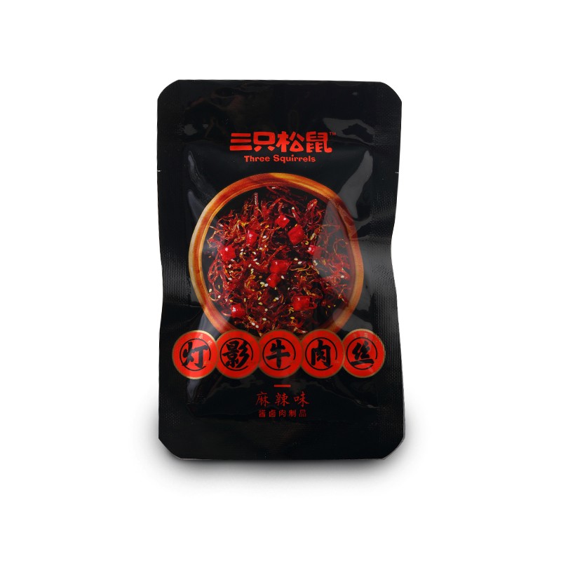 【三只松鼠】新奇特_灯影牛肉丝/麻辣味/100g（单位：袋） 黑色