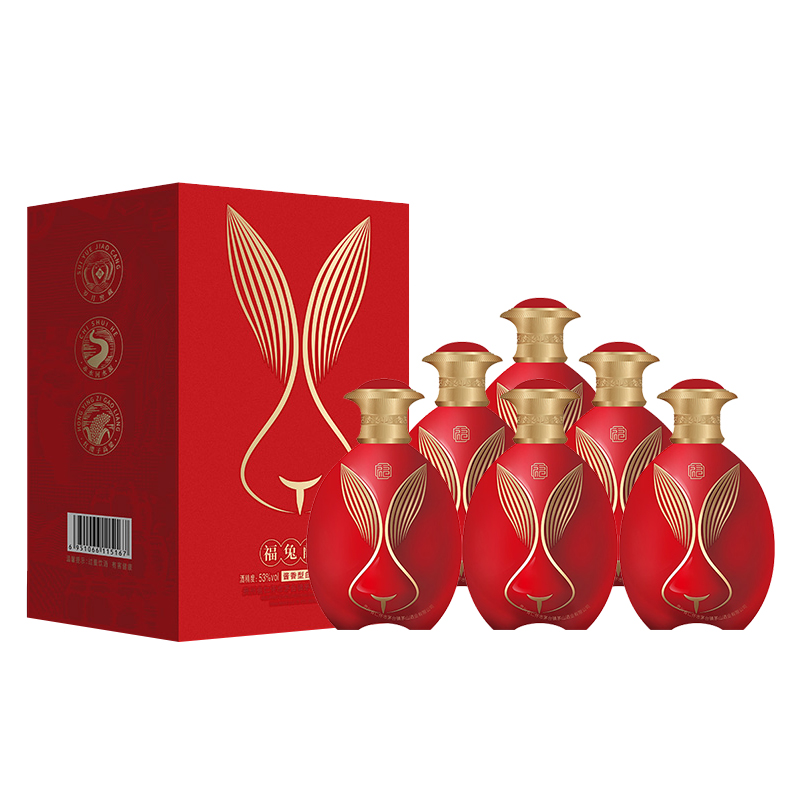 匠工之品贵州茅台古镇福兔献瑞酱香型白酒53度500mL *6瓶 东方红  