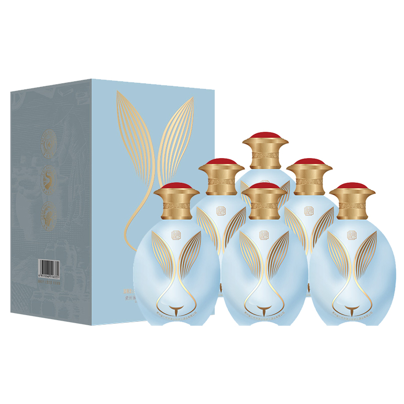 匠工之品贵州茅台古镇福兔献瑞酱香型白酒53度500mL *6瓶 汝窑蓝  