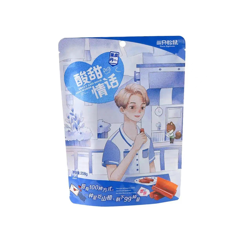 【三只松鼠】果然_卷卷果丹皮/208g（单位：袋） 蓝色