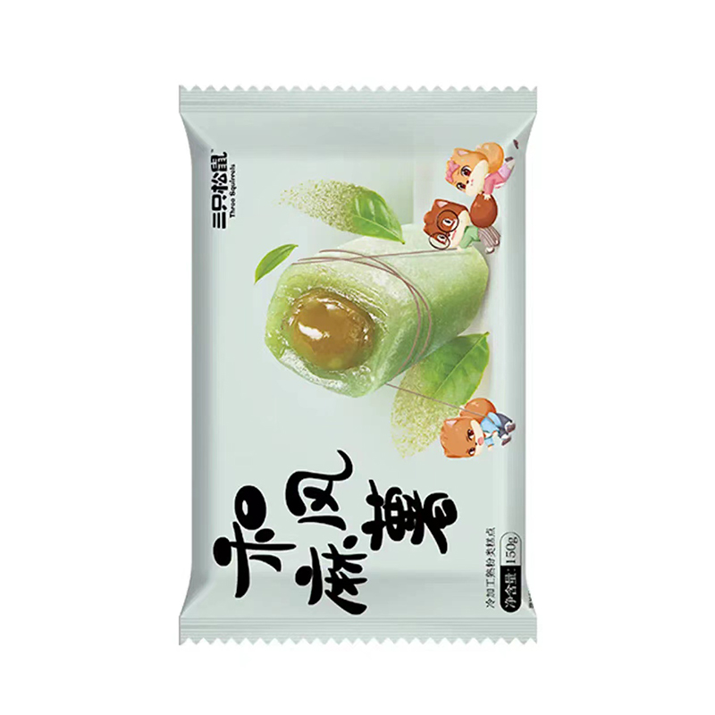 【三只松鼠】新奇特_和风麻薯/抹茶味/150g（单位：袋） 绿色