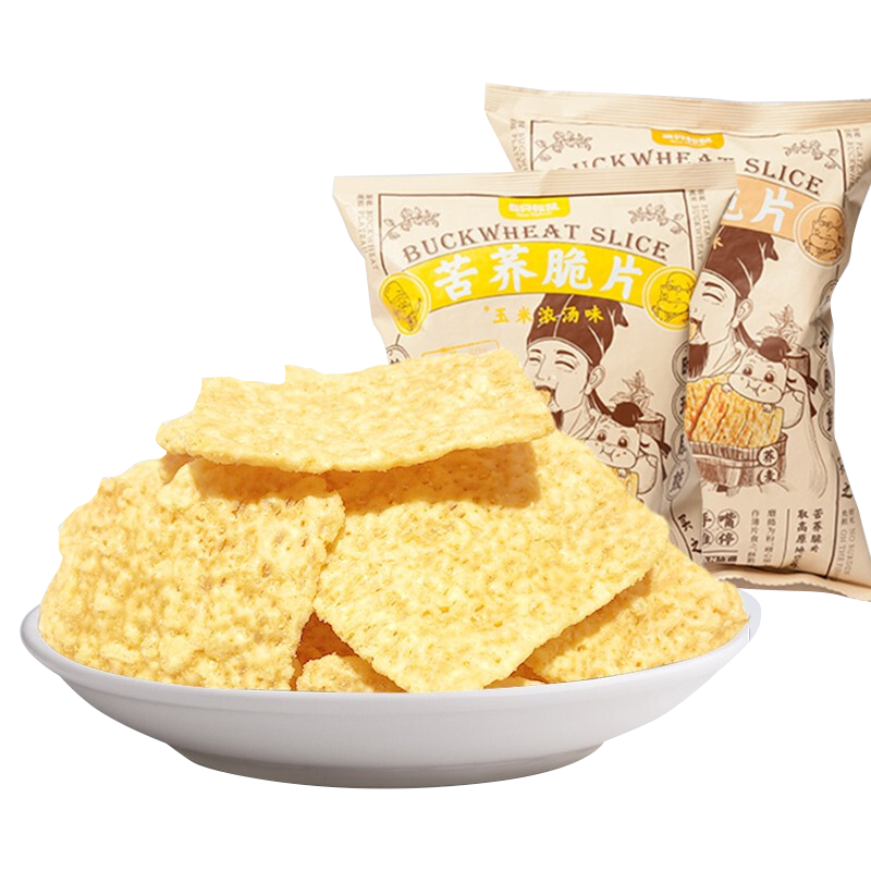 【三只松鼠】新食材_苦荞脆片/烧烤味/60g（单位：袋） 黄色