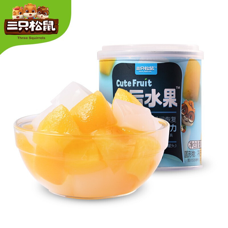 【三只松鼠】午后水果_双色水果罐头/++/300g（单位：罐） 天蓝色