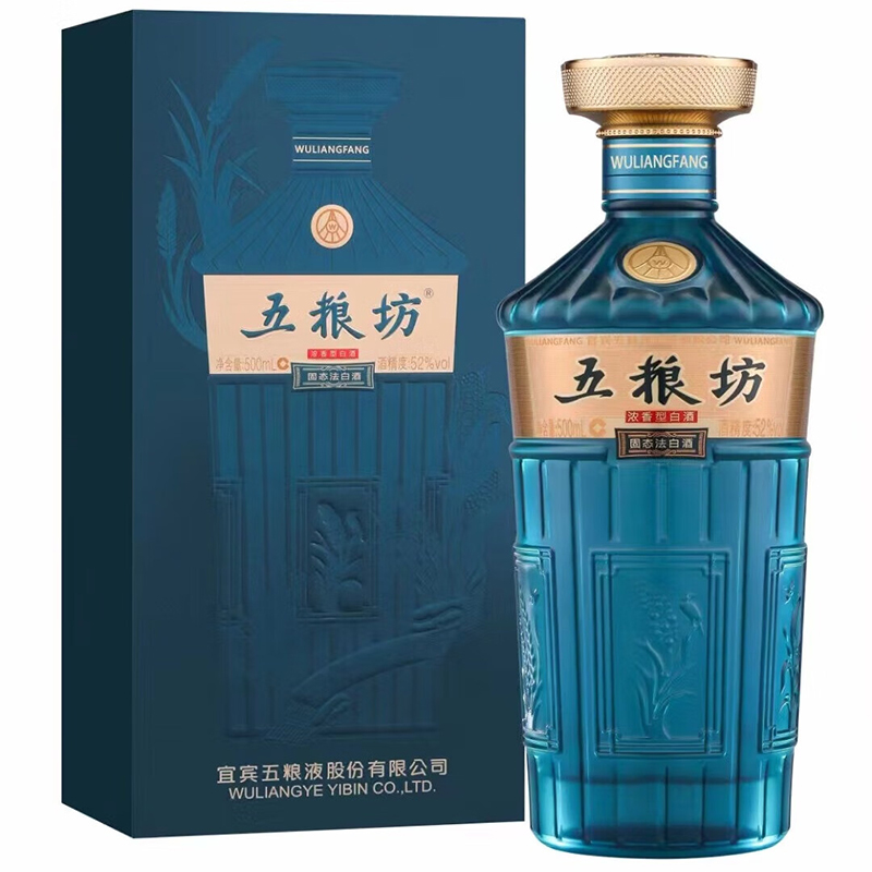 五粮液股份出品五粮坊52度岁月传承金典500ml*1瓶礼盒装浓香型白酒  