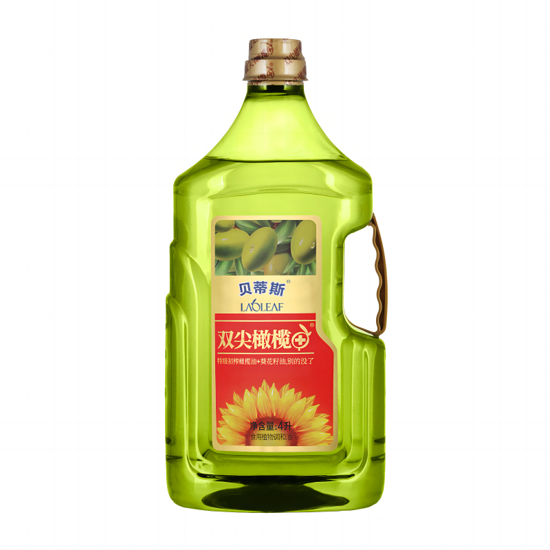 贝蒂斯双尖橄榄+葵花籽调和油4L/桶 无色