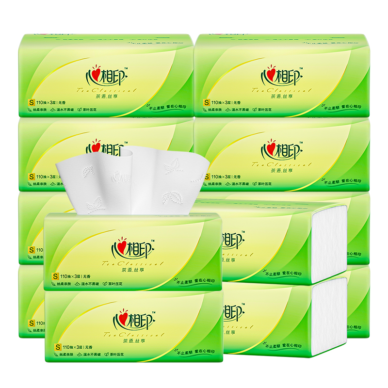 心相印茶语丝享系列DT15110抽纸三层12包110抽（单位：包）  