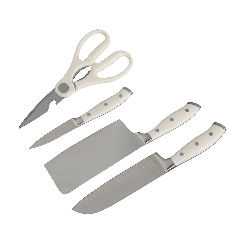 栢士德BYSTON 阿菲尔厨具套装 BST-165 菜刀+三德刀+果皮刀+剪刀 （单位：套） 白色