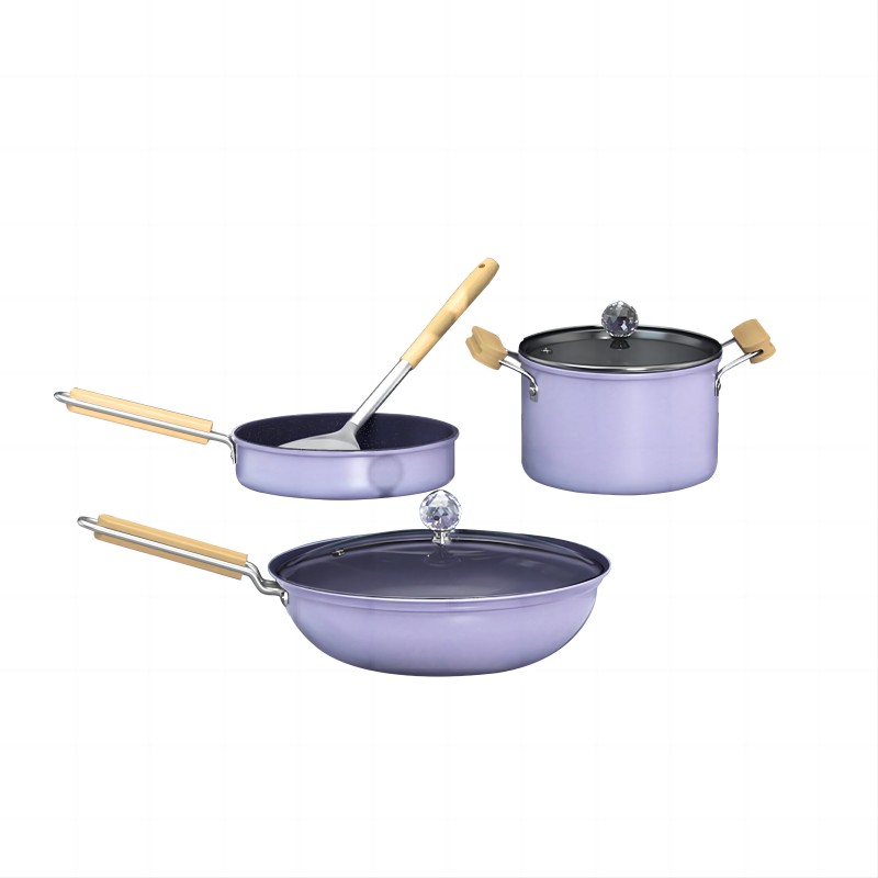 栢士德BYSTON	维斯伯套锅 BST-121 32CM炒锅+20CM汤锅+22CM煎锅（单位：套） 紫色