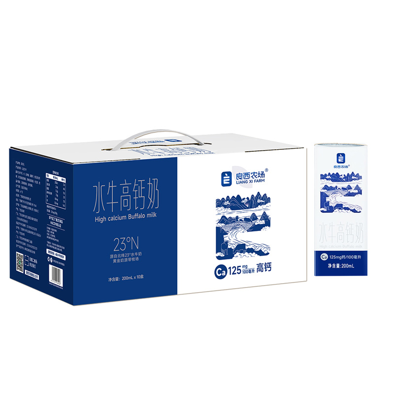 良西农场水牛高钙奶200ML*10盒 极光蓝