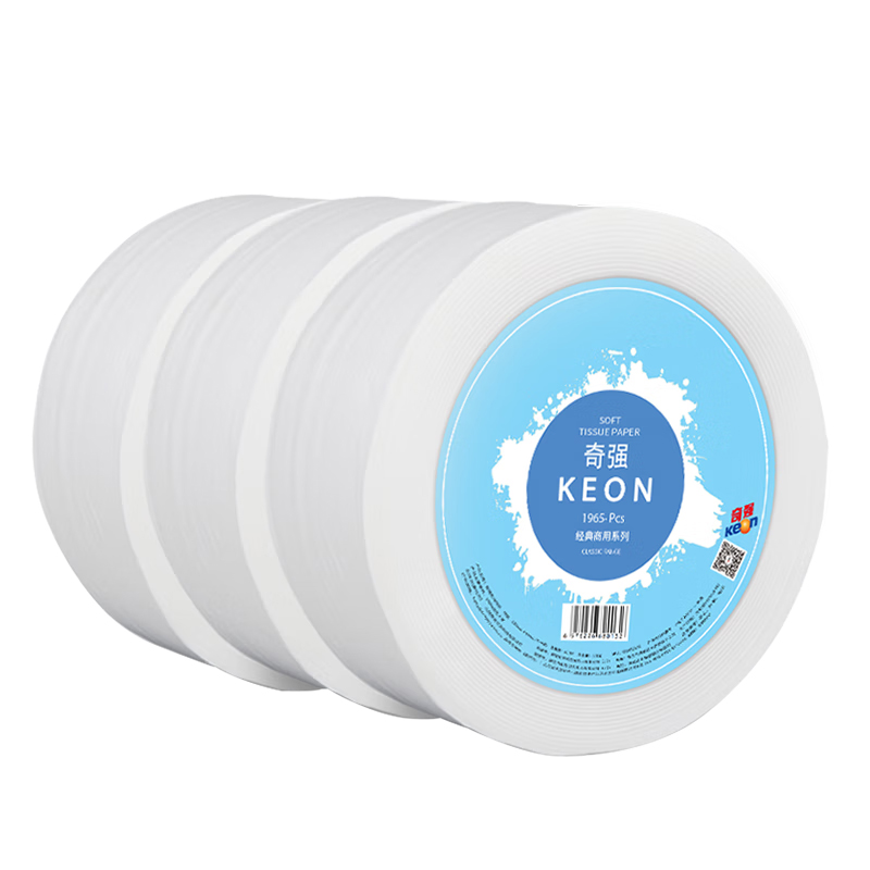 奇强（keon）生活用纸 600克(180米)/120mmx91mm(三层)/4卷/组 本白色