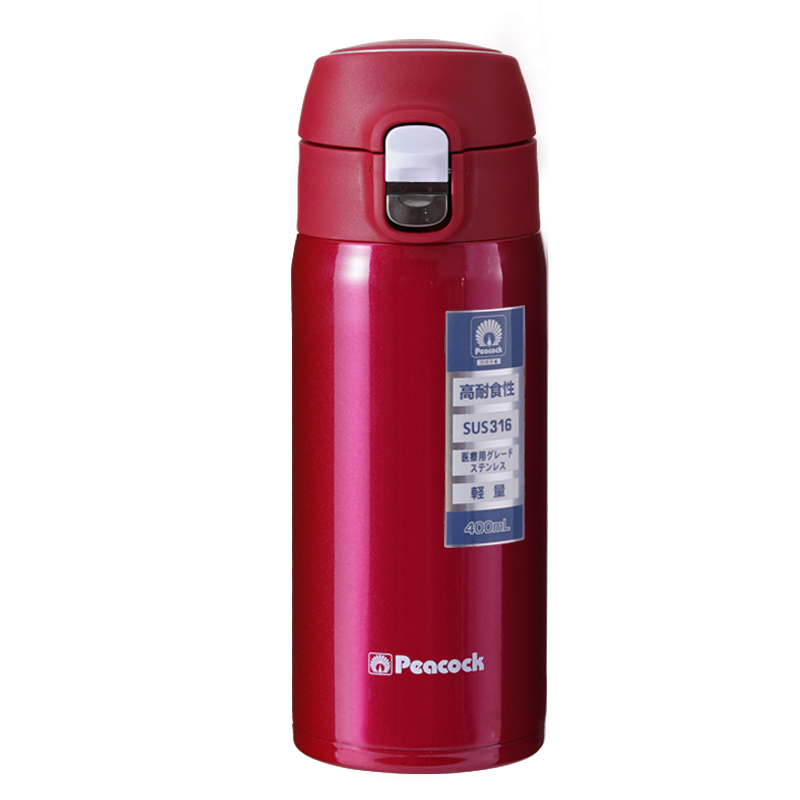 孔雀 保温杯（弹盖杯） DWY-40 400ml(单位:个) 红色