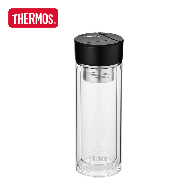 膳魔师（THERMOS）300ml透明双层玻璃杯TCGD-300（单位：个） 黑色