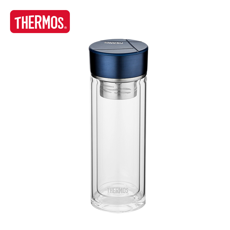 膳魔师（THERMOS）300ml透明双层玻璃杯TCGD-300（单位：个） 蓝色