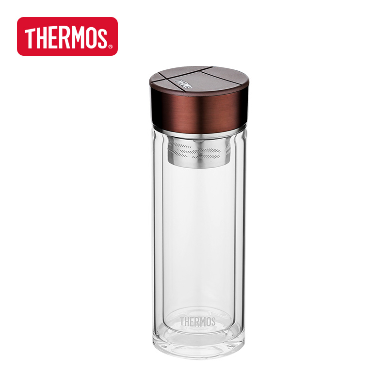 膳魔师（THERMOS）300ml透明双层玻璃杯TCGD-300（单位：个） 咖啡色