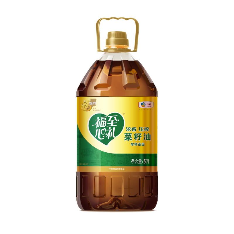 福临门福至心礼非转基因浓香压榨菜籽油5L（单位：桶） 咖啡色