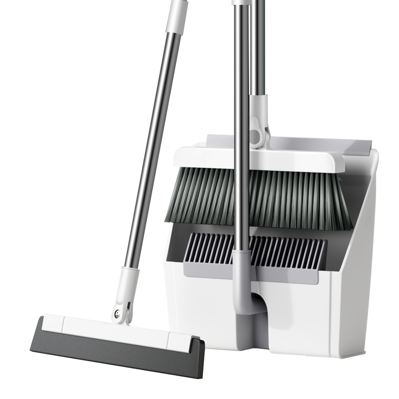 艺姿扫把簸箕套装魔术扫把三件套刮水器地刮站立梳齿型扫帚YZ-S130单位：套 钢琴白