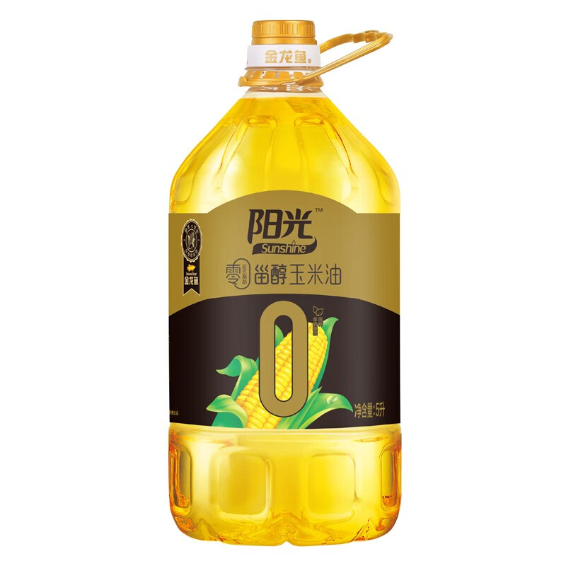 金龙鱼阳光零反式脂肪甾醇玉米油5L （单位：瓶） 黄色 5l