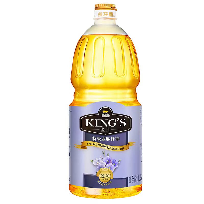 金龙鱼 KING'S特级亚麻籽油1.5L（单位：瓶） 紫色