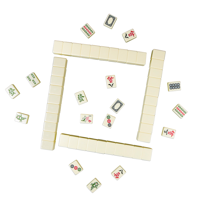 妙记44号144张象牙白手打密胺树脂防冻裂麻将一套 象牙色