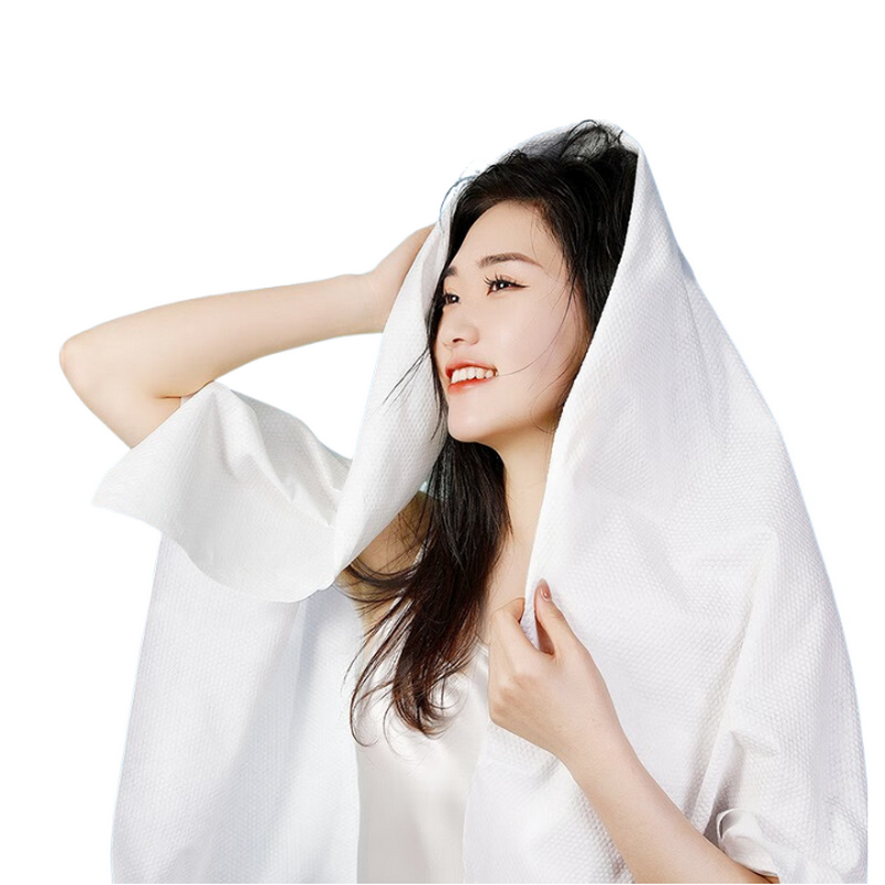 安可新一次性浴巾加厚加大珍珠纹便携独立装母婴级70*140cm加大加厚浴巾4条+毛巾8条（单位：组） 混色