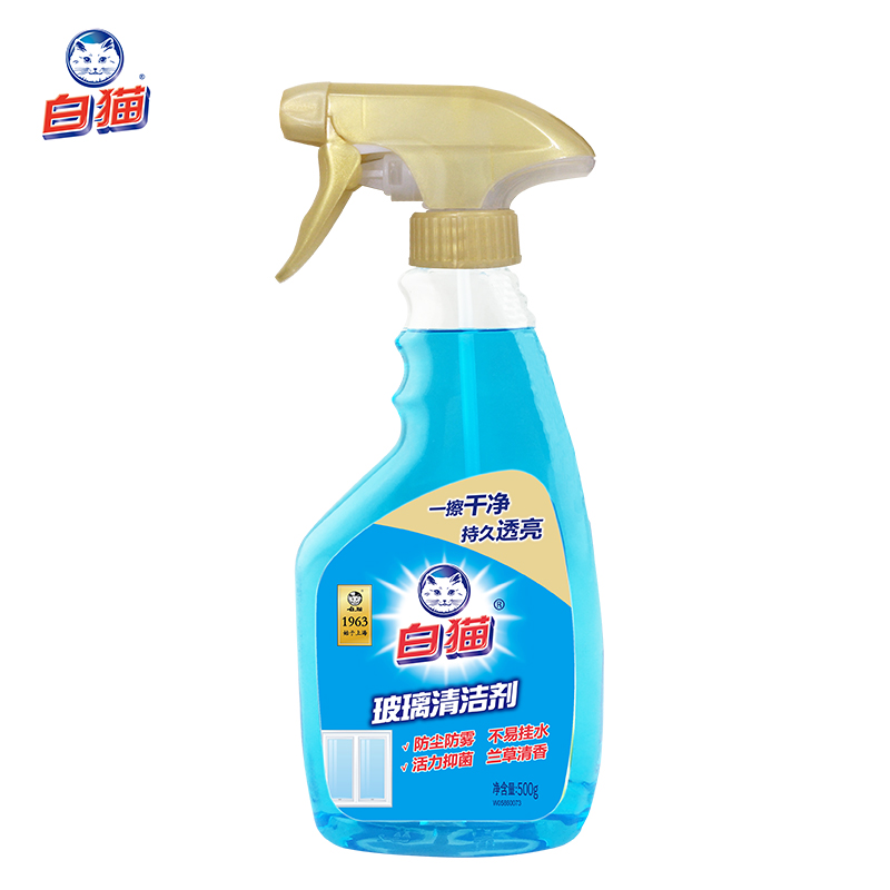 白猫玻璃清洁剂500g（单位：瓶）  