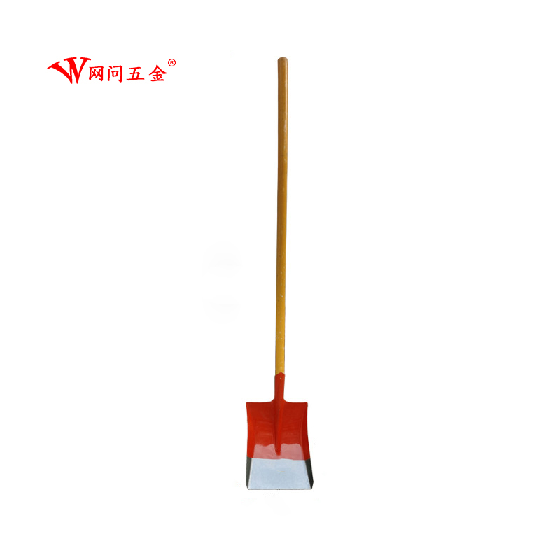 网问五金 TQ02 30*24*150cm锰钢方头铁锨农用植树铁锹桔色（单位：把） 桔色
