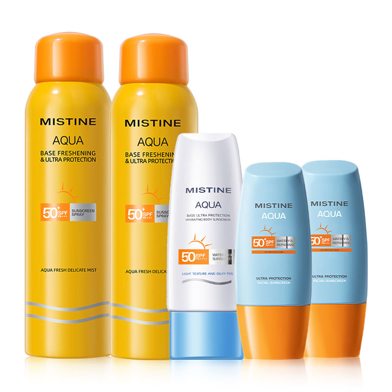 蜜丝婷 网红款小黄帽小蓝帽防晒霜防晒喷雾组合装 180ml*2+40ml*2+70ml 单位：组  