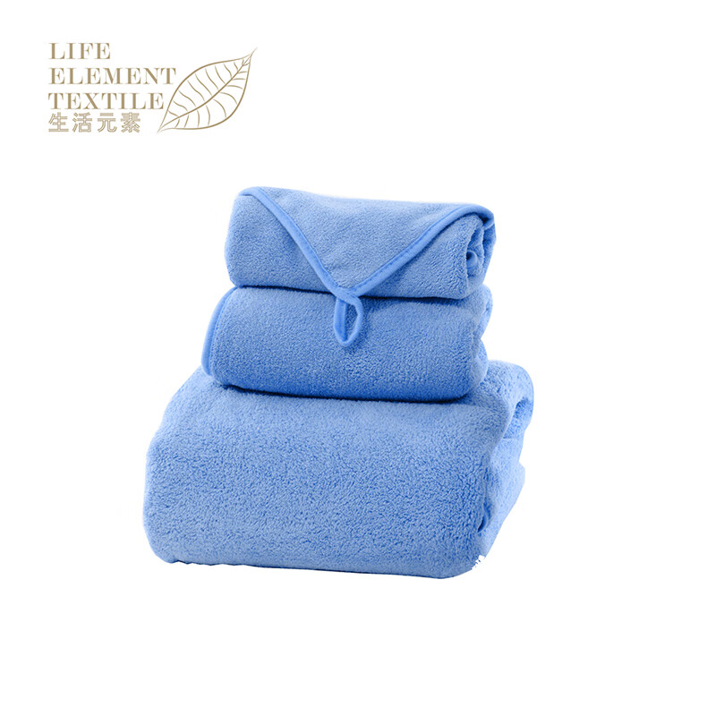 生活元素浴巾毛巾干发巾套装SHR-YJ302A（单位：套） 天蓝色
