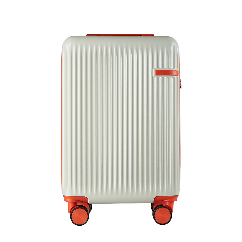 笑梦歌一字杠竖条纹拉杆箱行李箱MG2009箱体ABS+PC材质合金拉杆20寸（单位：个） 本白色 20寸