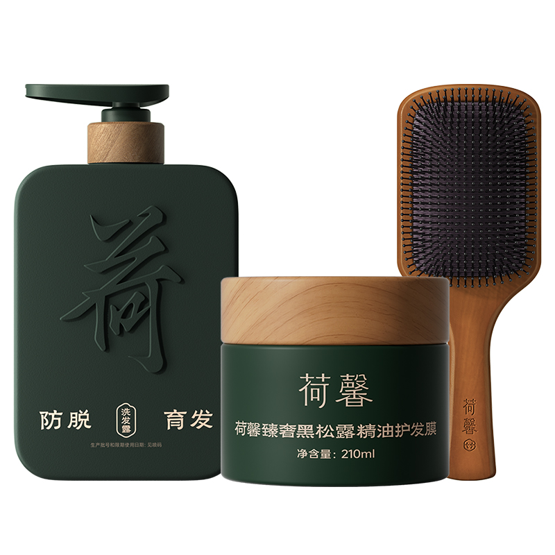 荷馨套装（荷馨防脱育发洗发露350ml*1+精油护发膜210ml*1+按摩梳*1） 单位：瓶  