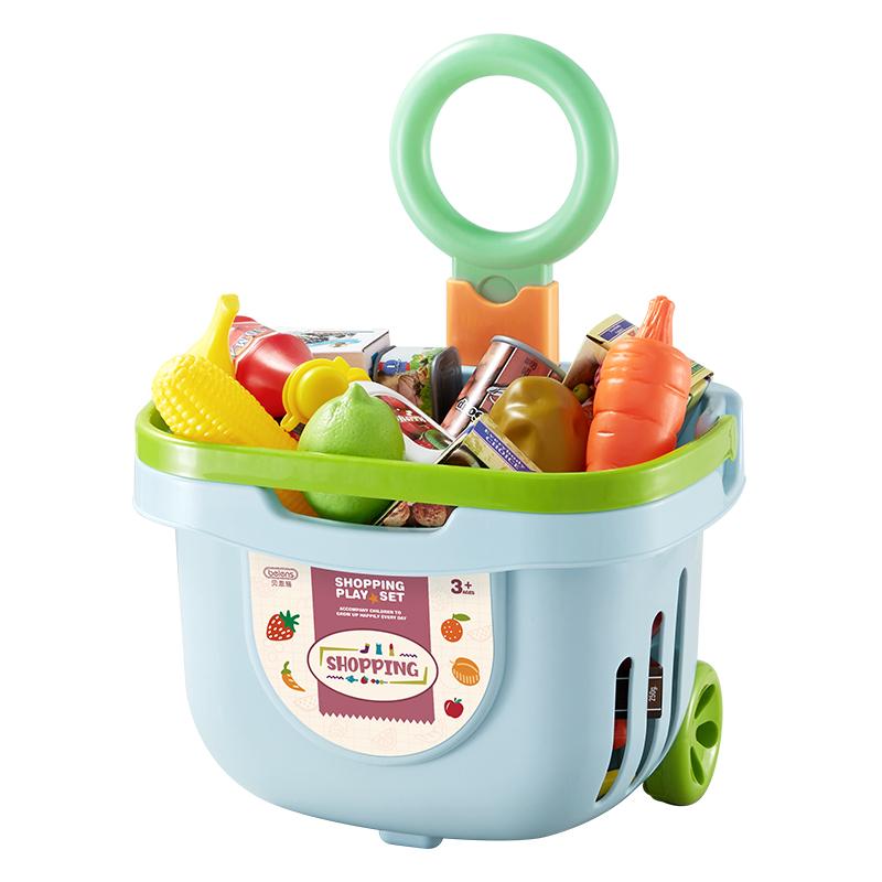 贝恩施儿童玩具水果蔬菜购物手推车仿真过家家厨房玩具（单位：套） M2301