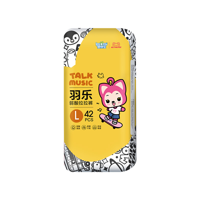 婴舒宝 羽乐弱酸超薄三片式学步裤L码 42片DK12-L42C（单位：提） 单色