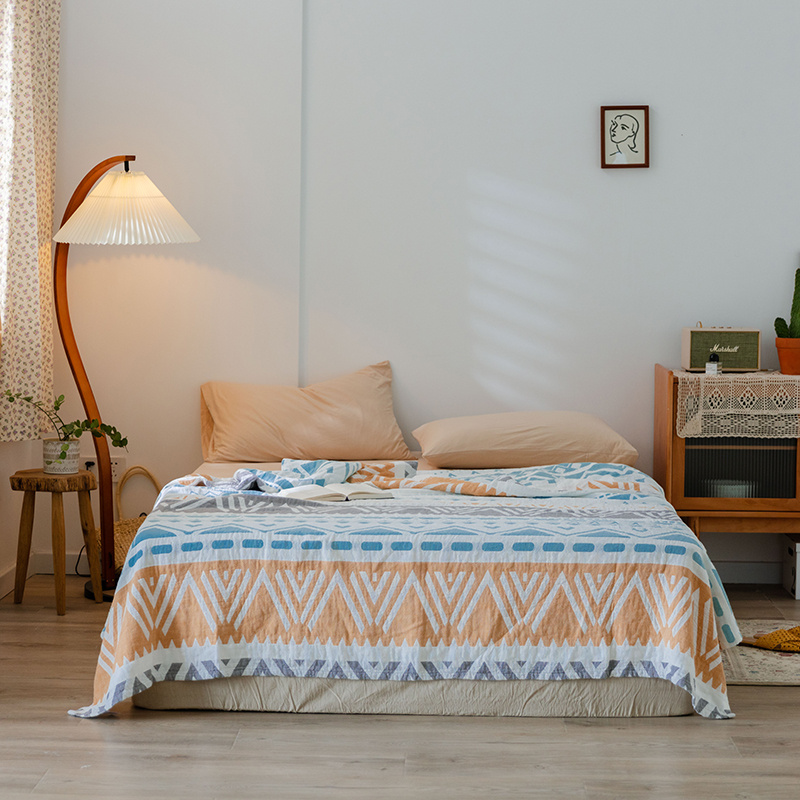 洁丽雅纯棉毛巾被-巴比伦-橙色条纹 200*230CM 单位：（床） JLY-TZ202 橙色 200*230CM