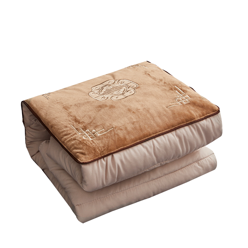 恒源祥中式刺绣靠垫被-卡其棕HYX047ZX（单位：只）折叠45*45cm打开115*155cm  