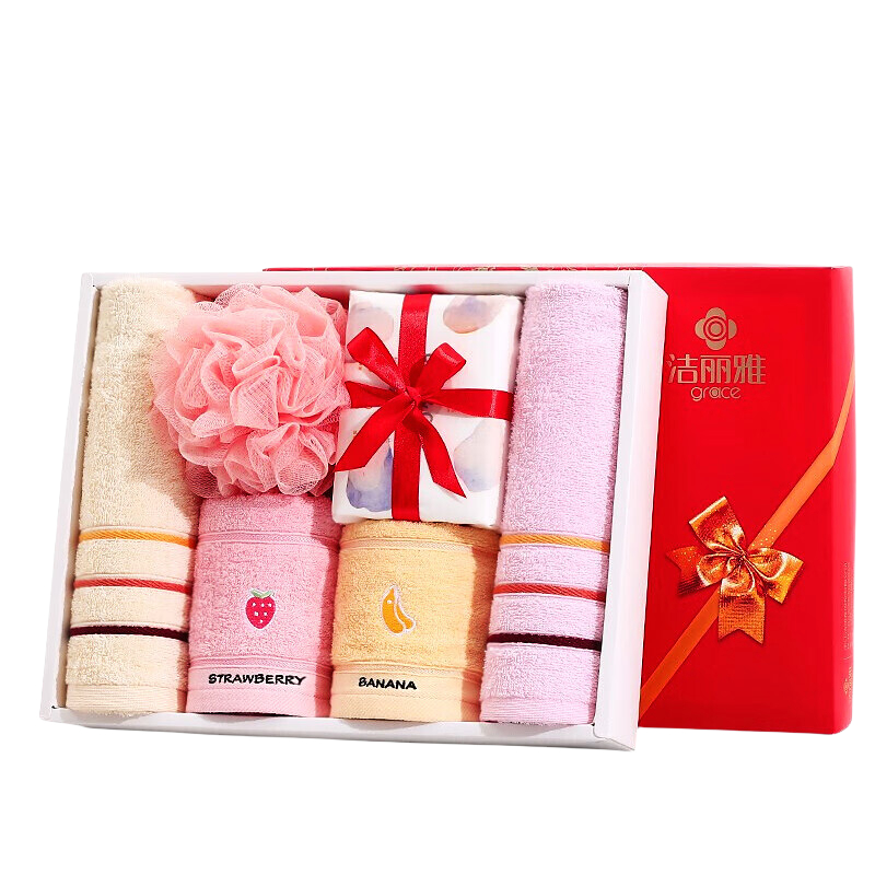洁丽雅（Grace） 抗菌毛巾礼盒 6件套 抗菌毛巾礼盒6件套 混色（单位：套）