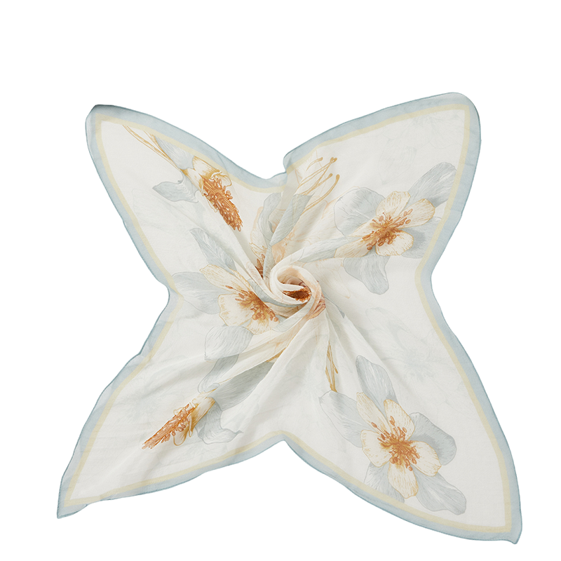 恒源祥珍珠雪纺真丝大方巾HYX007SJ（单位：条）70*70cm 伊人