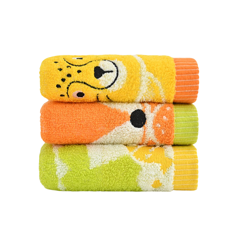 洁丽雅Grace 毛巾家纺 新疆棉洗脸巾纯棉儿童小毛巾三条装48g/条 单位：组 混色