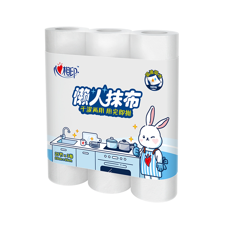 心相印（Mind Act Upon Mind） JXF075 单包：25张*3卷 卷式懒人抹布单包 白色（单位：包）